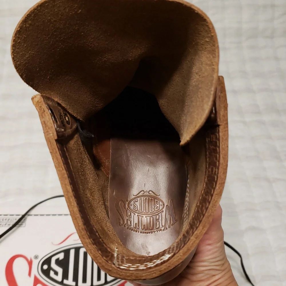New In Box Brown Mens 8.5D White's Boots - Picture 8 of 12